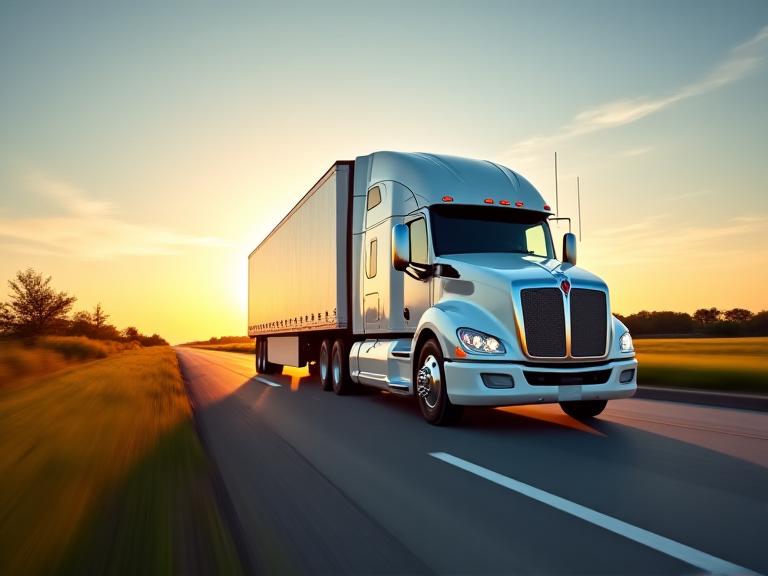 Modern logistics fleet in motion